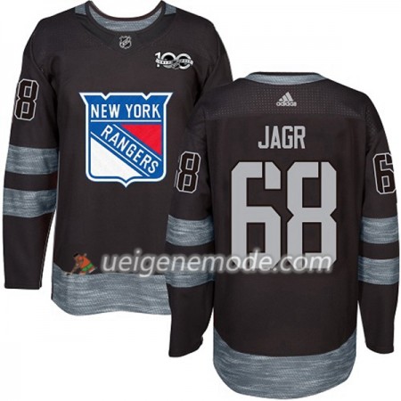 Herren Eishockey New York Rangers Trikot Jaromir Jagr 68 1917-2017 100th Anniversary Adidas Schwarz Authentic